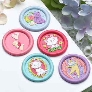 欧彩新款火漆印章章头卡通系列火漆铜头玛丽猫小熊装饰盖火漆印头