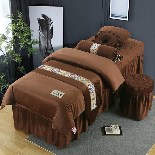 水晶绒纯色专用按摩美容床罩