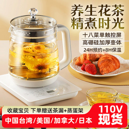 110V伏养生壶出口家用美国加拿大日本用多功能烧水花茶小家电