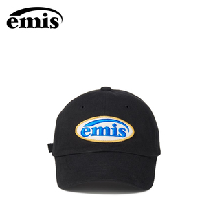韩国emis棒球帽宋江明星同款户外遮阳黑色鸭舌帽复古徽章运动帽