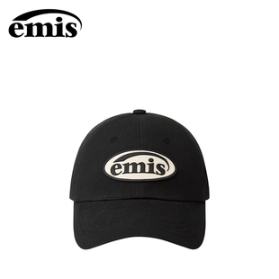 emis帽子2025新款橡胶徽章棒球帽男女款可乐标大头围韩软顶鸭舌帽