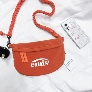 韩国emis单肩斜挎包绳带腋下小包简约手机包小众潮流女包潮牌包包