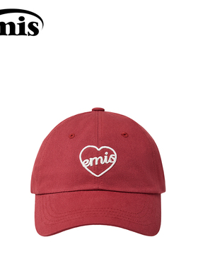 emis爱心帽子女心形棒球帽红色鸭舌帽男款软顶休闲户外运动防晒