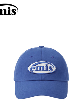 韩国emis帽子女秋季新款休闲遮阳防晒软顶鸭舌帽同色系可乐标蓝色
