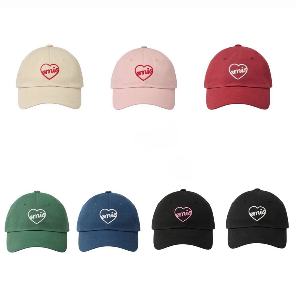 EMIS韩国品牌2025新款爱心镂空刺绣鸭舌帽棒球帽明星同款时尚帽子