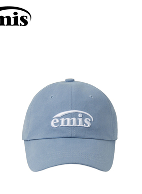 emis帽子新标经典棒球帽金秋天同款浅蓝色鸭舌帽休闲运动简约百搭
