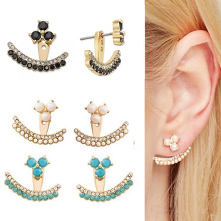 DAINTY SPARKLERS EAR JACKET STUDS 个性两种带耳钉耳饰百搭