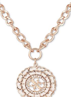 小众设计感海螺化石镶钻项链