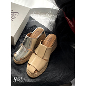 松糕厚底高跟凉拖女鞋 ShānRen 女夏外穿新款 包头拖鞋 半拖 巨显高