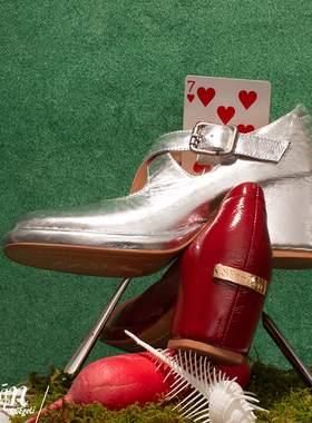 ShānRen慵懒法式 金属扣玛丽珍鞋女粗跟圆头浅口单鞋复古风女鞋