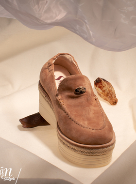 ShānRen原创 &ldquo至情 一脚蹬厚底乐福鞋女老钱风小皮鞋女