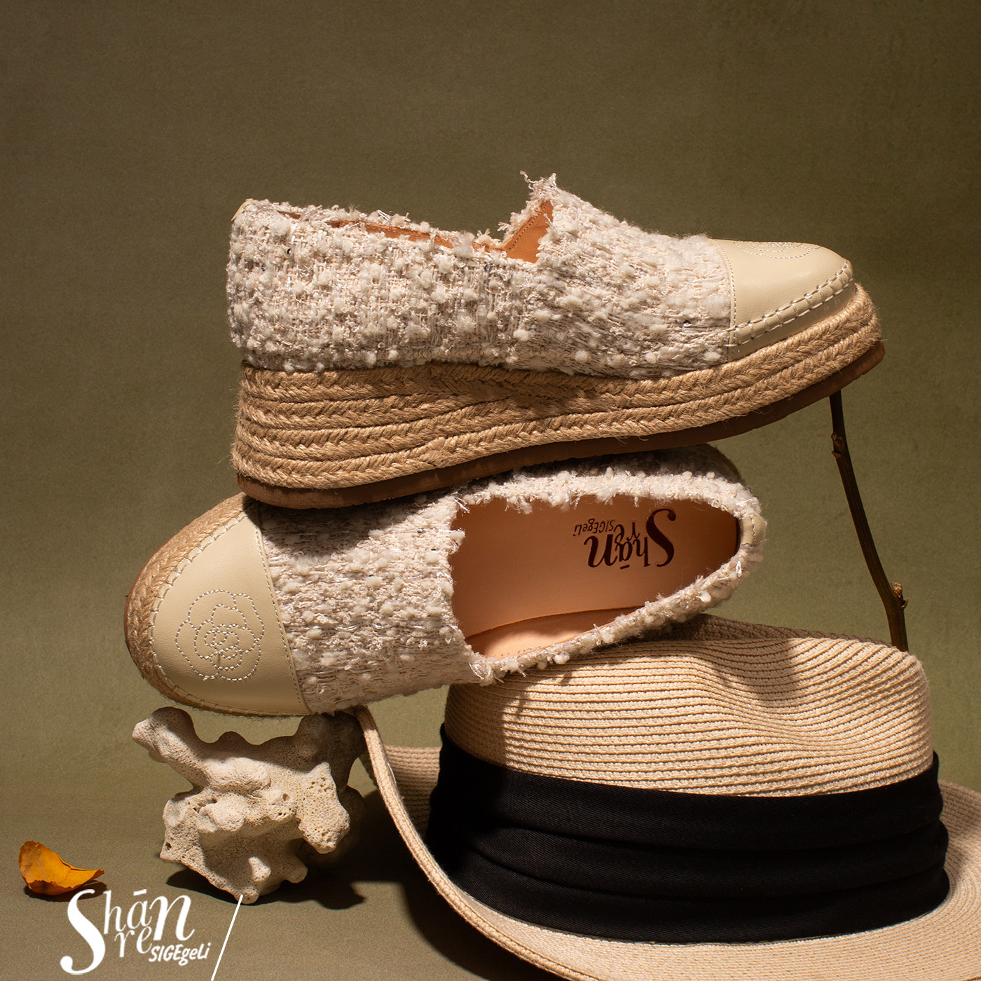 ShānRen 增高小香风渔夫鞋女松糕厚底拼接深口单鞋女一脚蹬女鞋