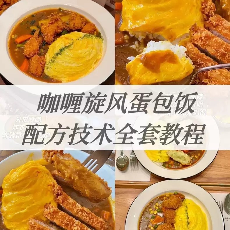 日式咖喱蛋包饭餐饮配方技术日本料理制作实体开店创业教程培训商