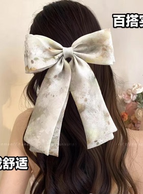 布料发夹中国风蝴蝶结墨染发夹