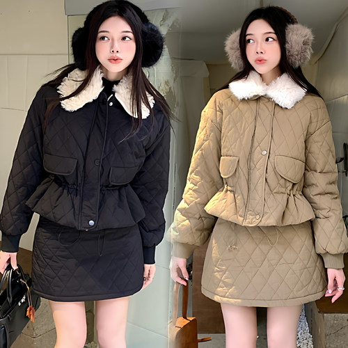 毛领可拆卸，巨显瘦小香风