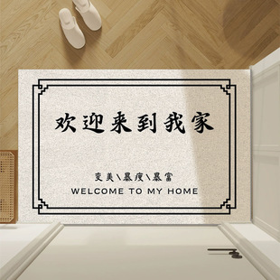 文字丝圈地垫进门入户大门口脚垫防滑家用卧室玄关蹭土pvc垫 个性