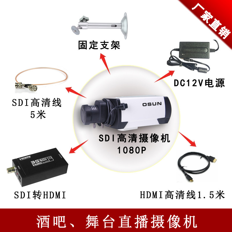 3G-SDI高清舞台直播摄像头套餐1080P实时画面投屏酒吧舞台摄像机