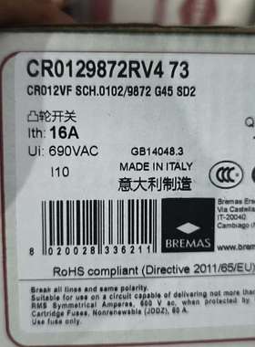 BREMAS凸轮开关，型号CR0129872RV4 73，全-议价