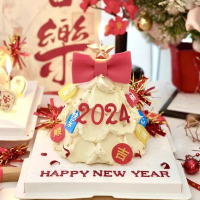 2024新年许愿树蛋糕装饰摆件