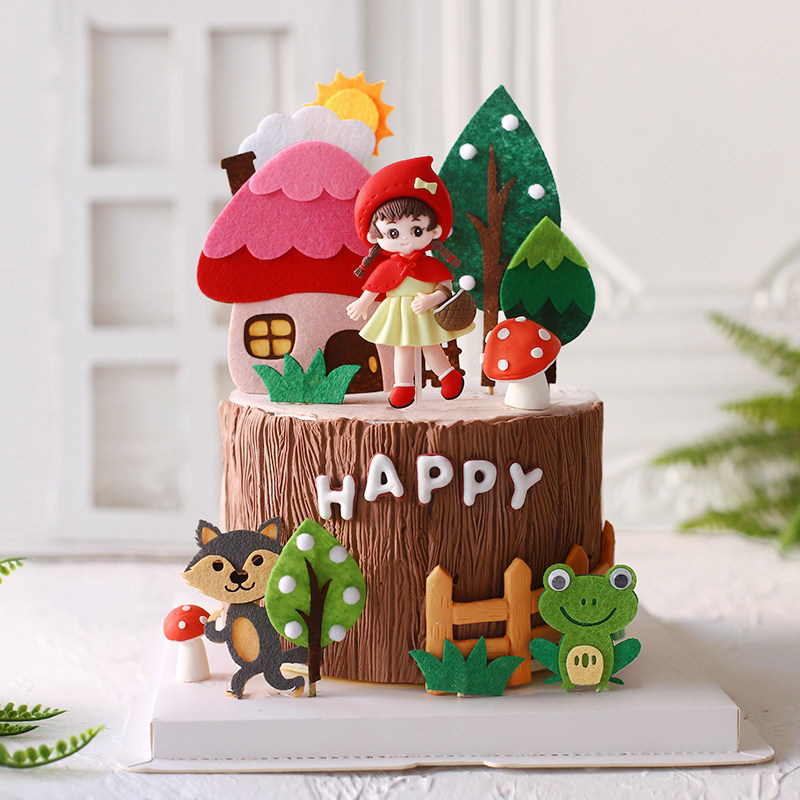 网红小红帽生日蛋糕装饰摆件采蘑菇房子太阳云朵周岁玩偶烘焙配件,节庆用品/礼品,节日装扮用品,淘宝优惠券,粉丝福利购,淘宝优惠卷