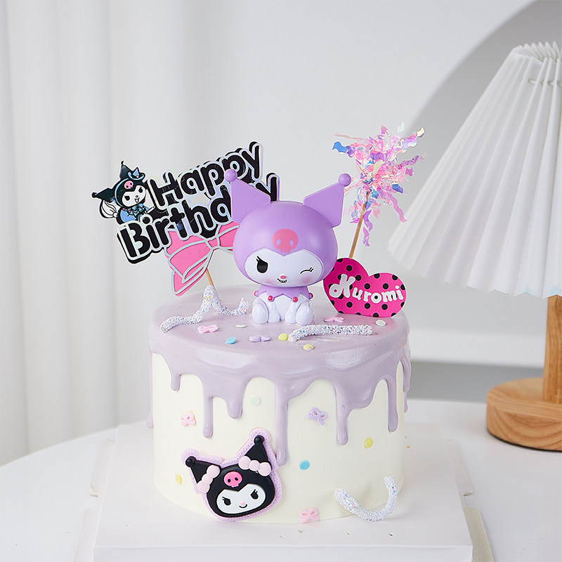 网红ins风紫色库洛米蛋糕装饰摆件女孩小公主生日烘焙插件插牌,节庆用品/礼品,节日装扮用品,淘宝优惠券,粉丝福利购,淘宝优惠卷