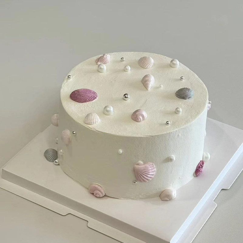 网红海洋蛋糕装饰摆件模具海螺贝壳美人鱼尾巴巧克力翻糖硅胶模具