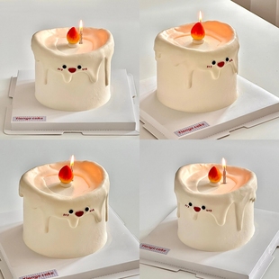 网红可爱水滴火苗蜡烛蛋糕装饰摆件高温热化了搞怪生日蛋糕插件