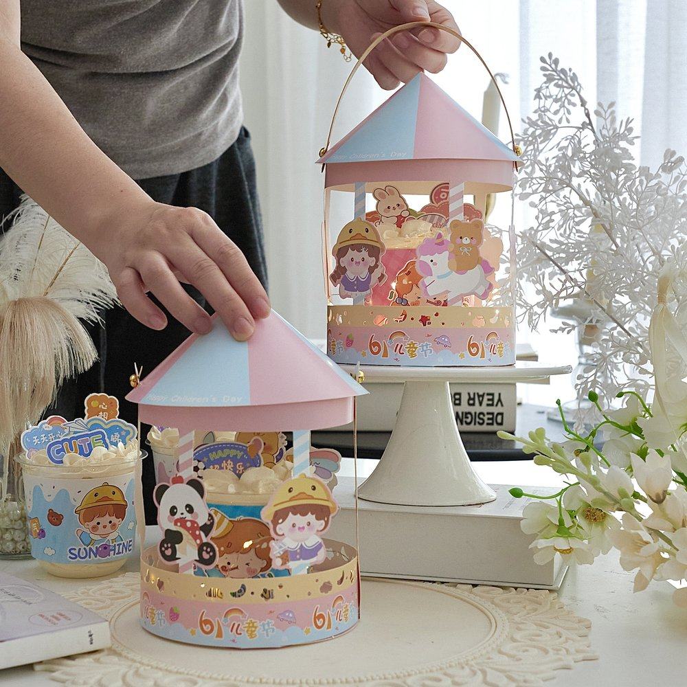 2025六一儿童节蛋糕装饰旋转木马波波杯手提盒包装男孩女孩61插件,节庆用品/礼品,节日装扮用品,淘宝优惠券,粉丝福利购,淘宝优惠卷