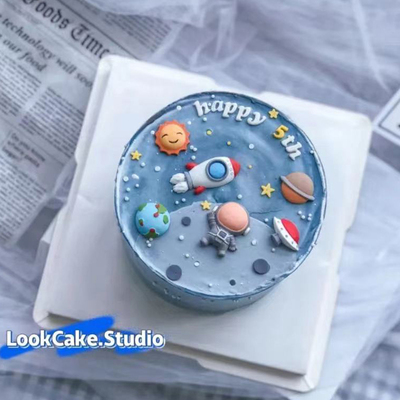 网红宇航员蛋糕装饰摆件