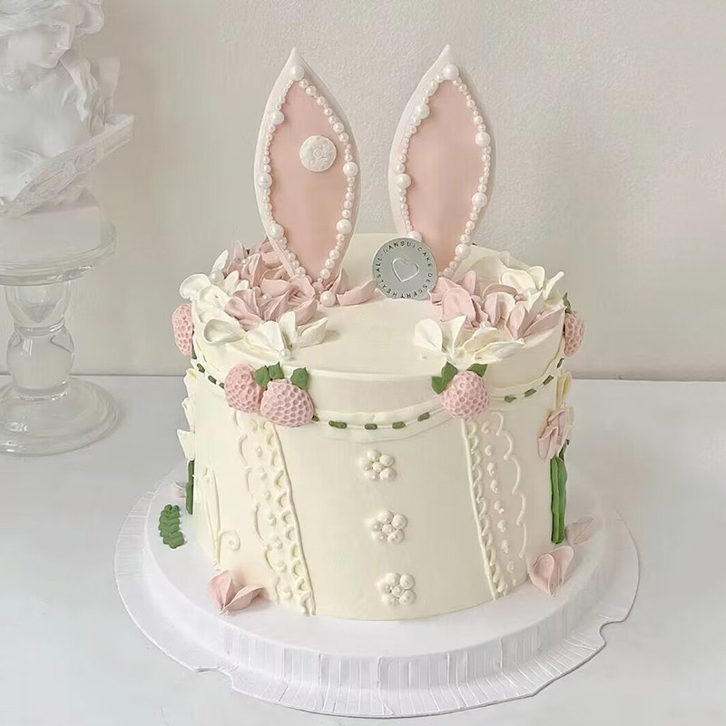 网红粉色珍珠兔耳朵生日蛋糕装饰插件可爱小仙女草莓烘焙装扮配件,节庆用品/礼品,节日装扮用品,淘宝优惠券,粉丝福利购,淘宝优惠卷