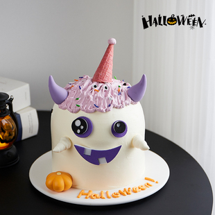万圣节创意小怪兽蛋糕装饰插件网红搞怪小恶魔狂欢夜派对装扮插牌