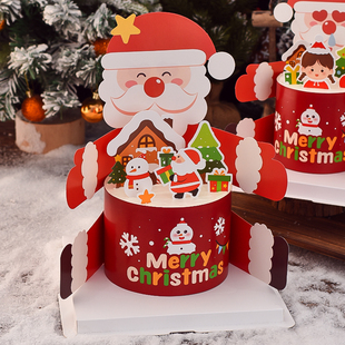 圣诞节蛋糕装饰拥抱圣诞老人雪人蛋糕merryChristmas围边装扮插件