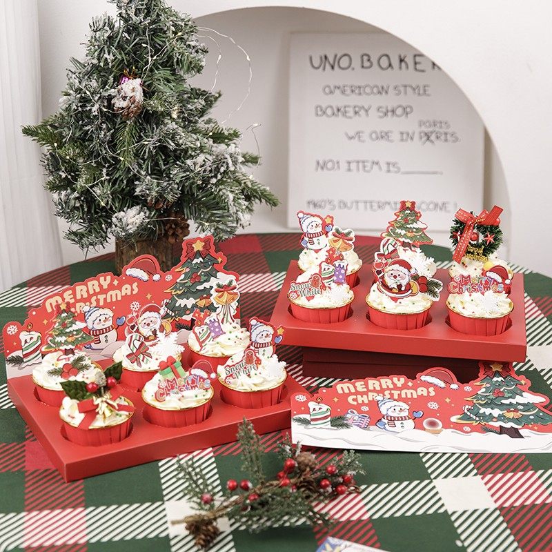 2025圣诞蛋糕装饰品纸杯蛋糕马芬杯手提盒送礼物老人雪人麋鹿插件,节庆用品/礼品,节日装扮用品,淘宝优惠券,粉丝福利购,淘宝优惠卷