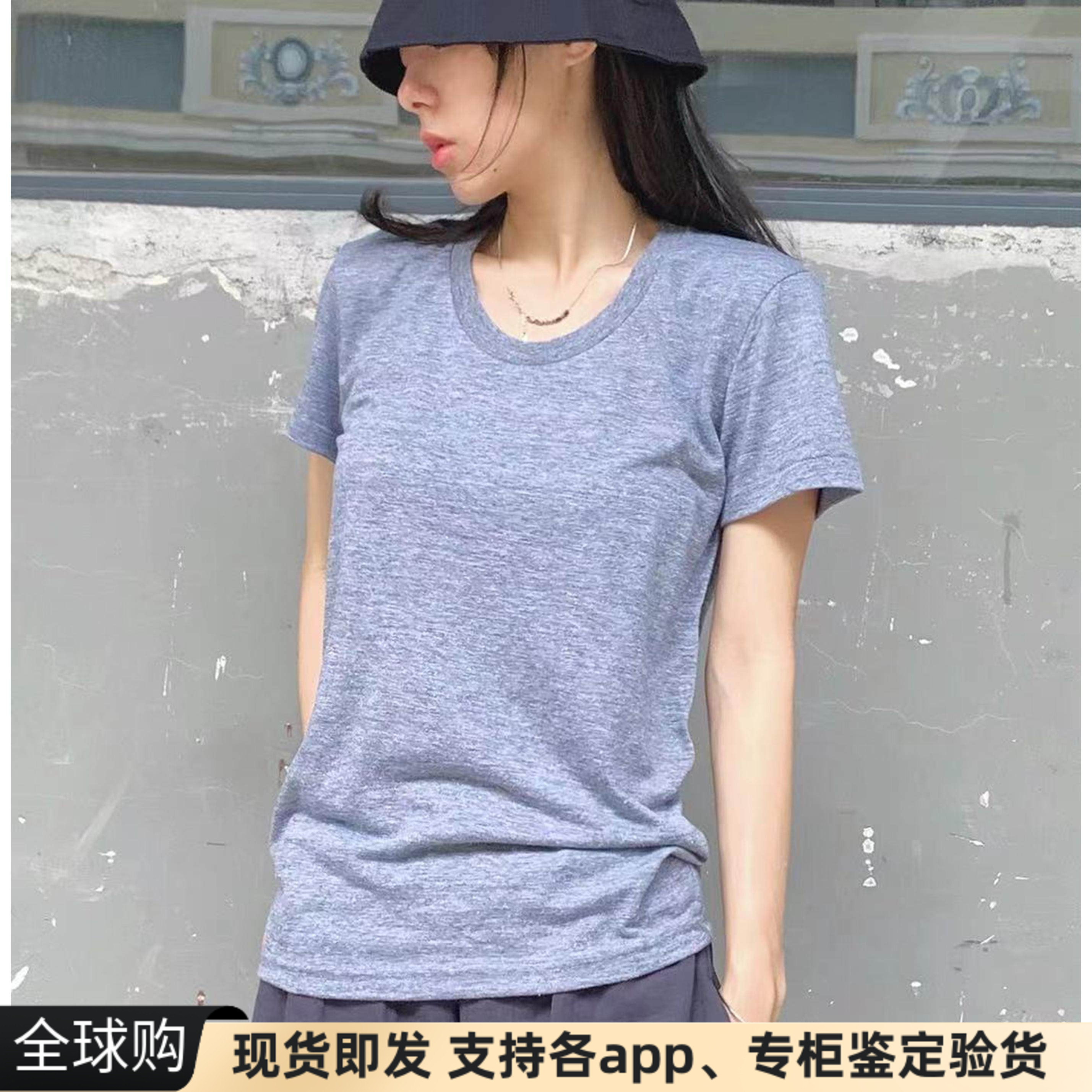 现货美国American apparel AA水洗棉圆领宽松纯色打底短袖t恤女潮