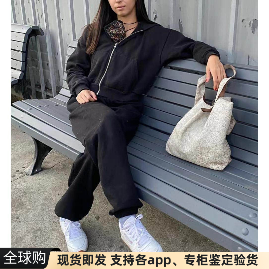 美产aa短款宽松拉链帽衫卫衣外套