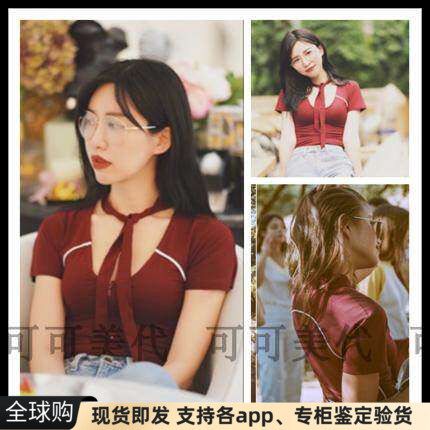 现货美国AA风camp collection丝巾领带领结项圈短袖连体衣