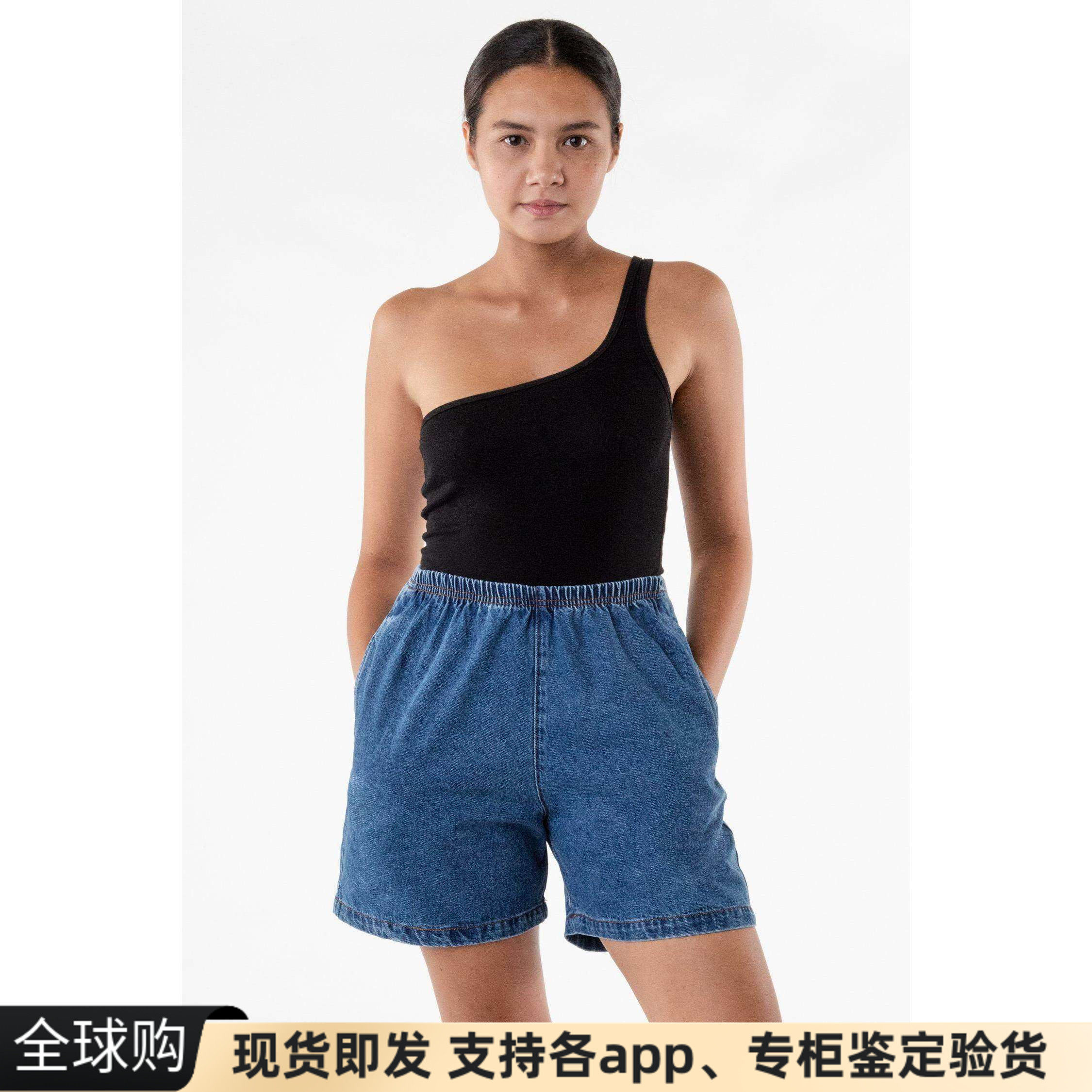 代购美国短裤高腰复古宽松牛仔