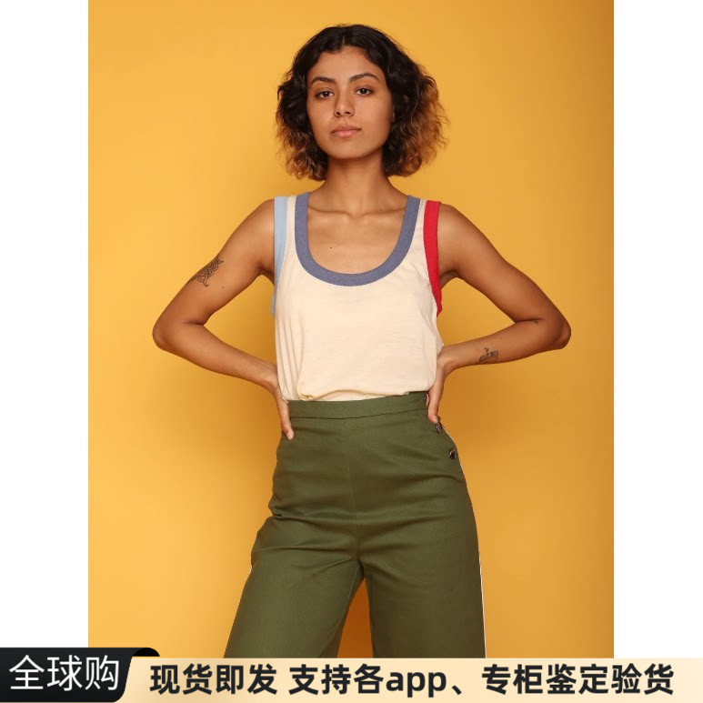 拼色打底宽松背心