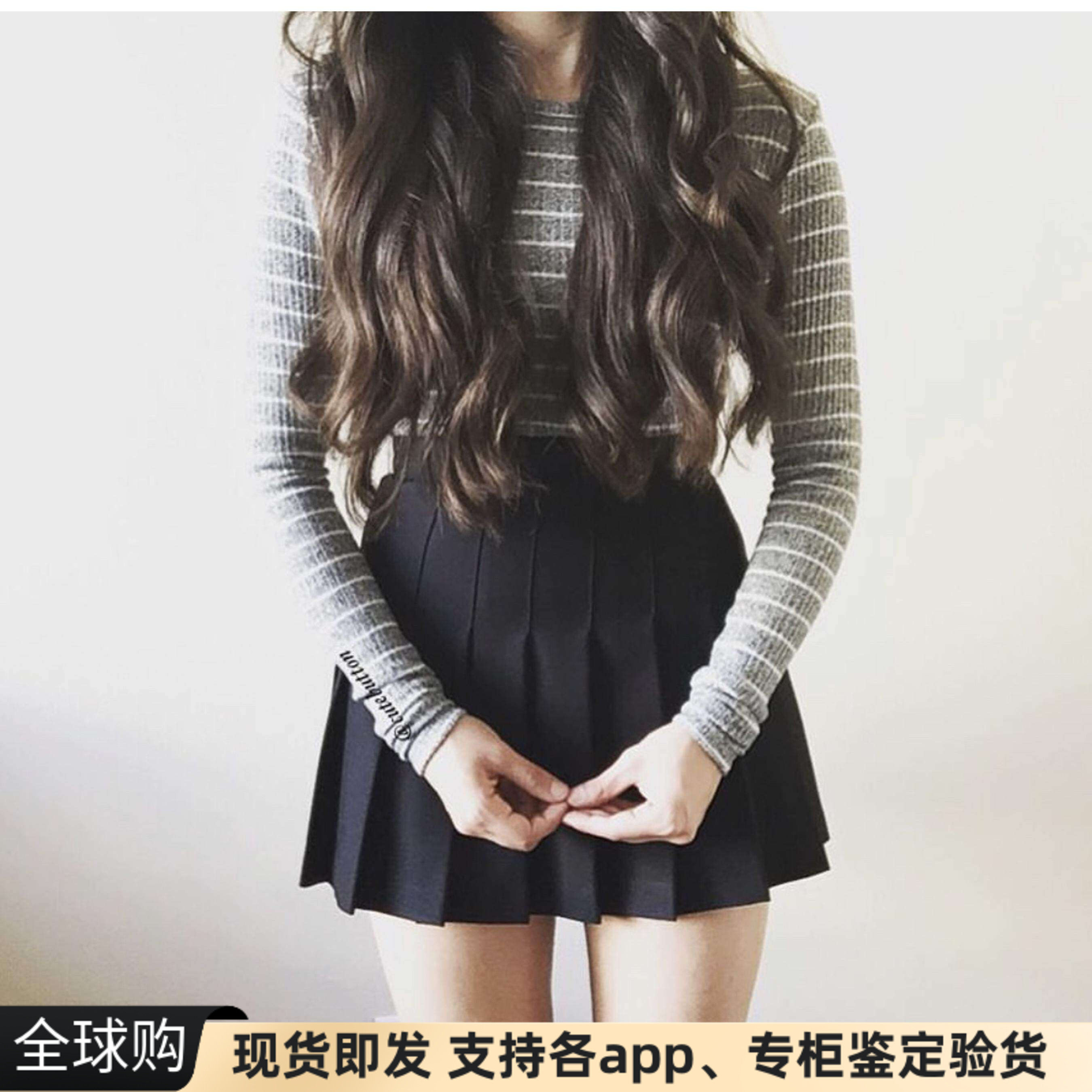 正品美国老版AA美产LA APPAREL高腰百褶裙网球裙JK短裙小红书网红