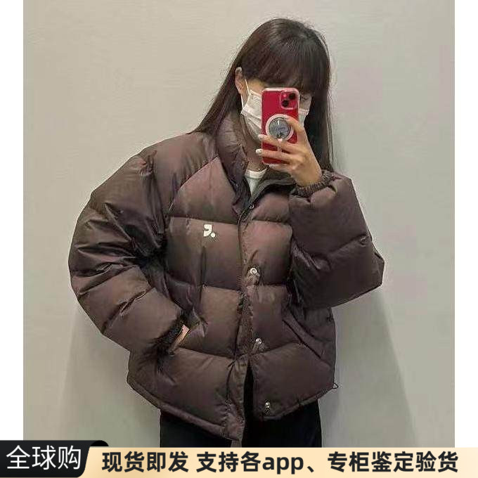 韩国RR短款立领纽扣防水羽绒服