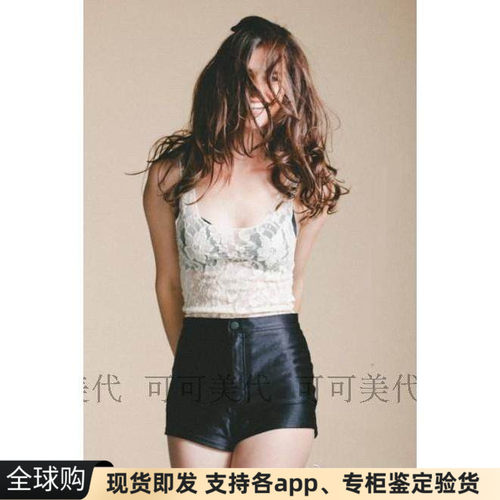 现货美国小f american apparel AA disco亮面高腰包臀短裤