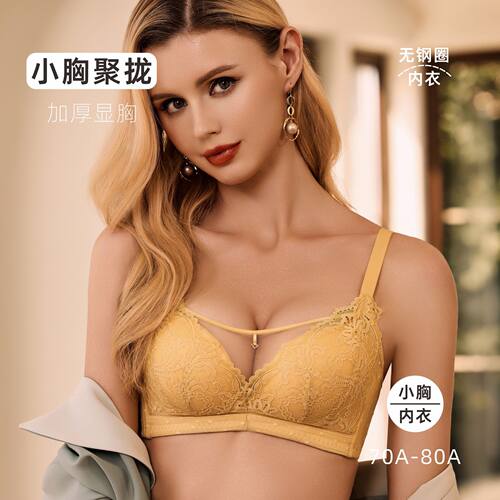 多彩多姿内衣女加厚杯小胸显大性感聚拢上托无钢圈舒适透气文胸罩