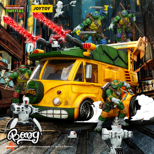 【Bang】预售 JOYTOY暗源 忍者神龟 乌龟车撞钉罗尼 1/18可动人偶