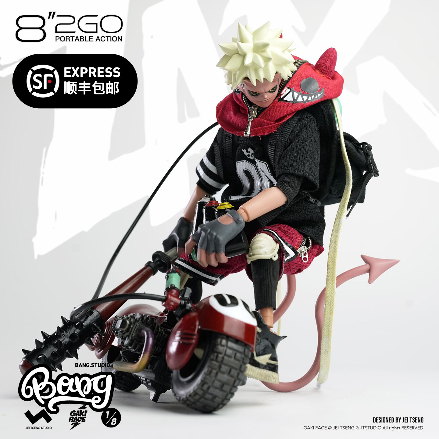 【Bang】预售 J.T STUDIO 恶魔赛车 赤色恶魔ZAIKI 1/8可动人偶