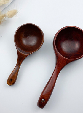 天然韩国木水勺整木水瓢木瓢创意小汤勺粥勺厨房木质吃播boki餐具