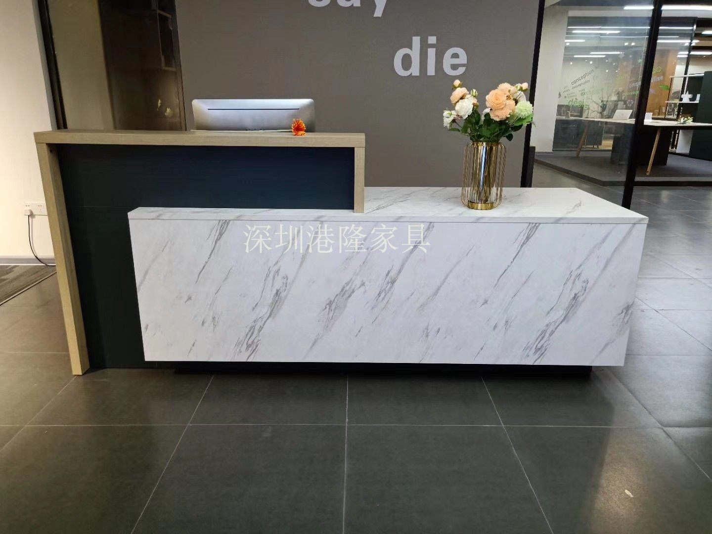 前台现代接待台办公家具时尚前台迎宾台简约收银台咨询台烤漆前台