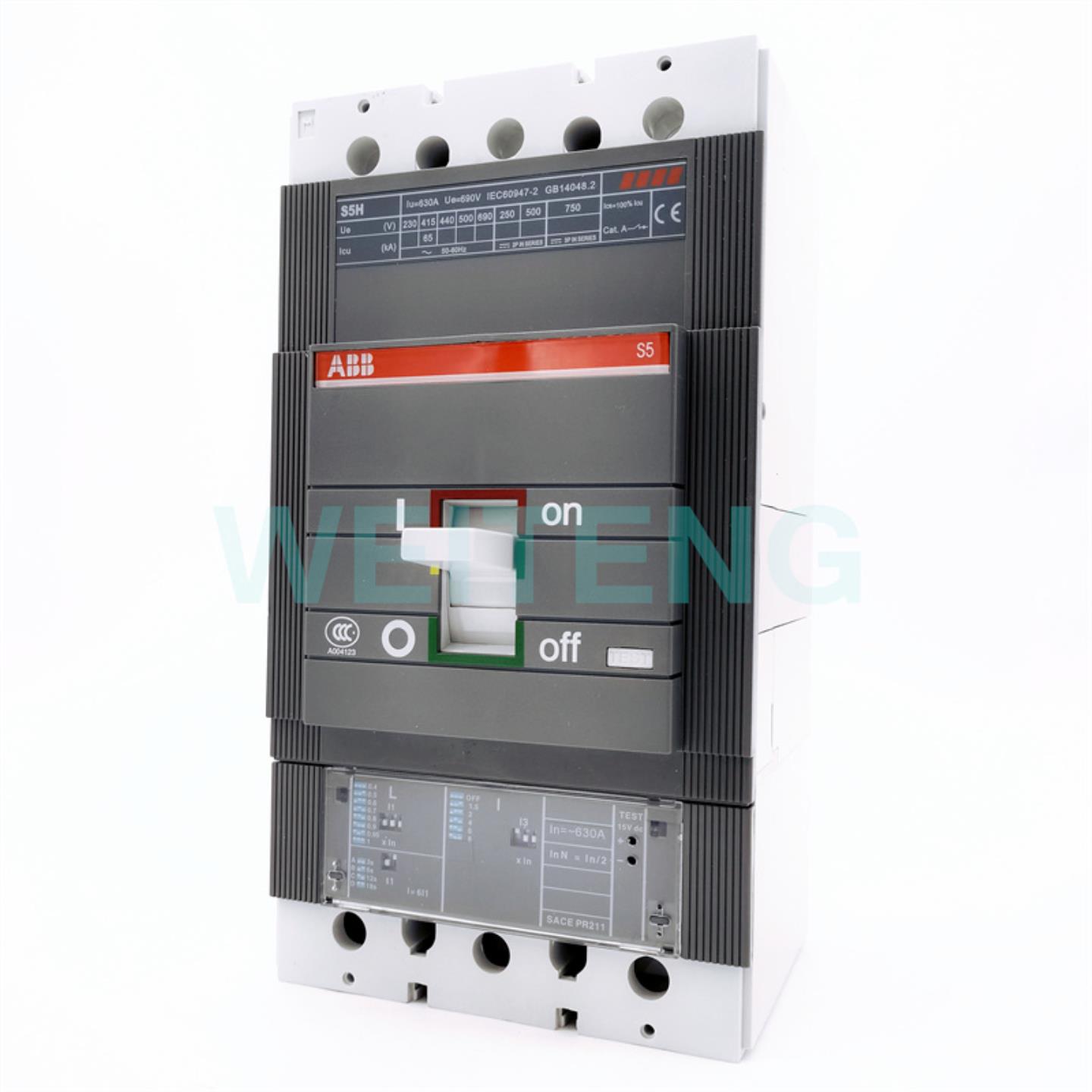 ABB S5H630 PR211-LI R630 3P 塑壳断路器 1SDA014900R1 三相690V