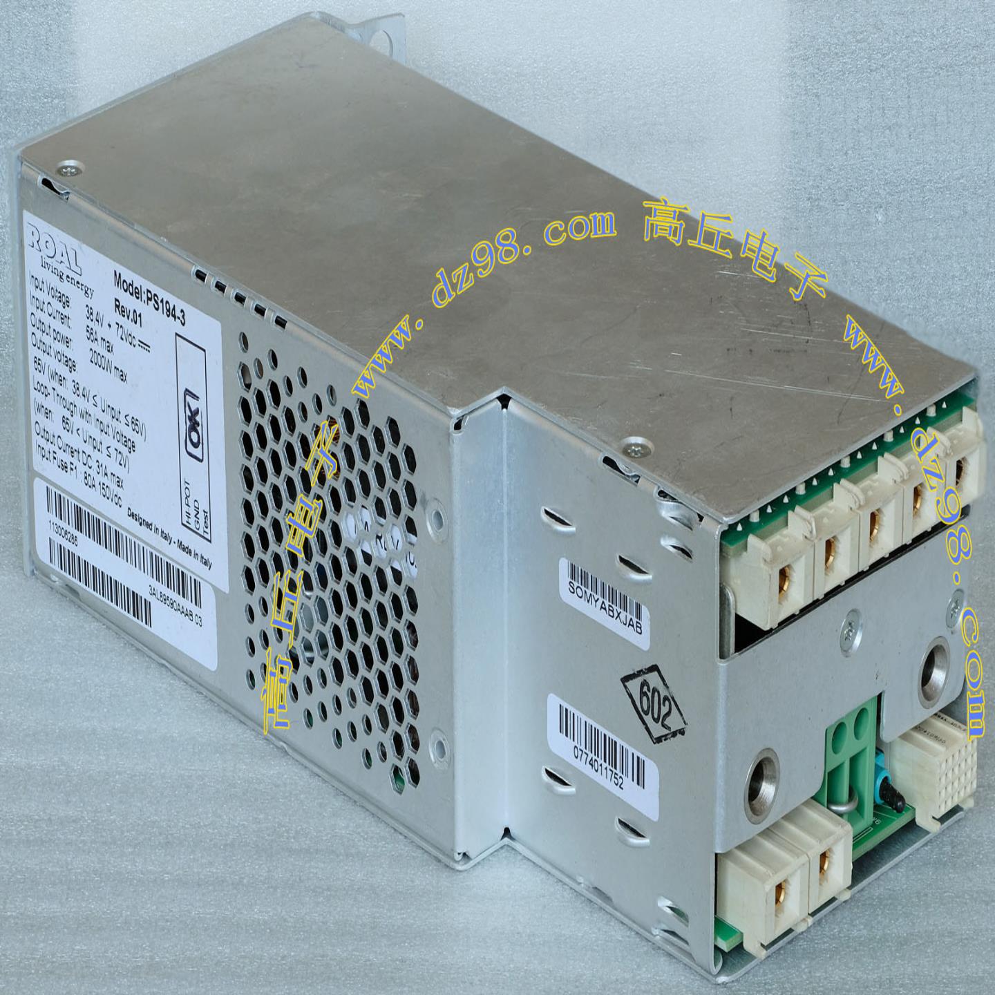 ROAL PS194-3 3AL89590AAAB03 384-72V转65V 2000W升压电源