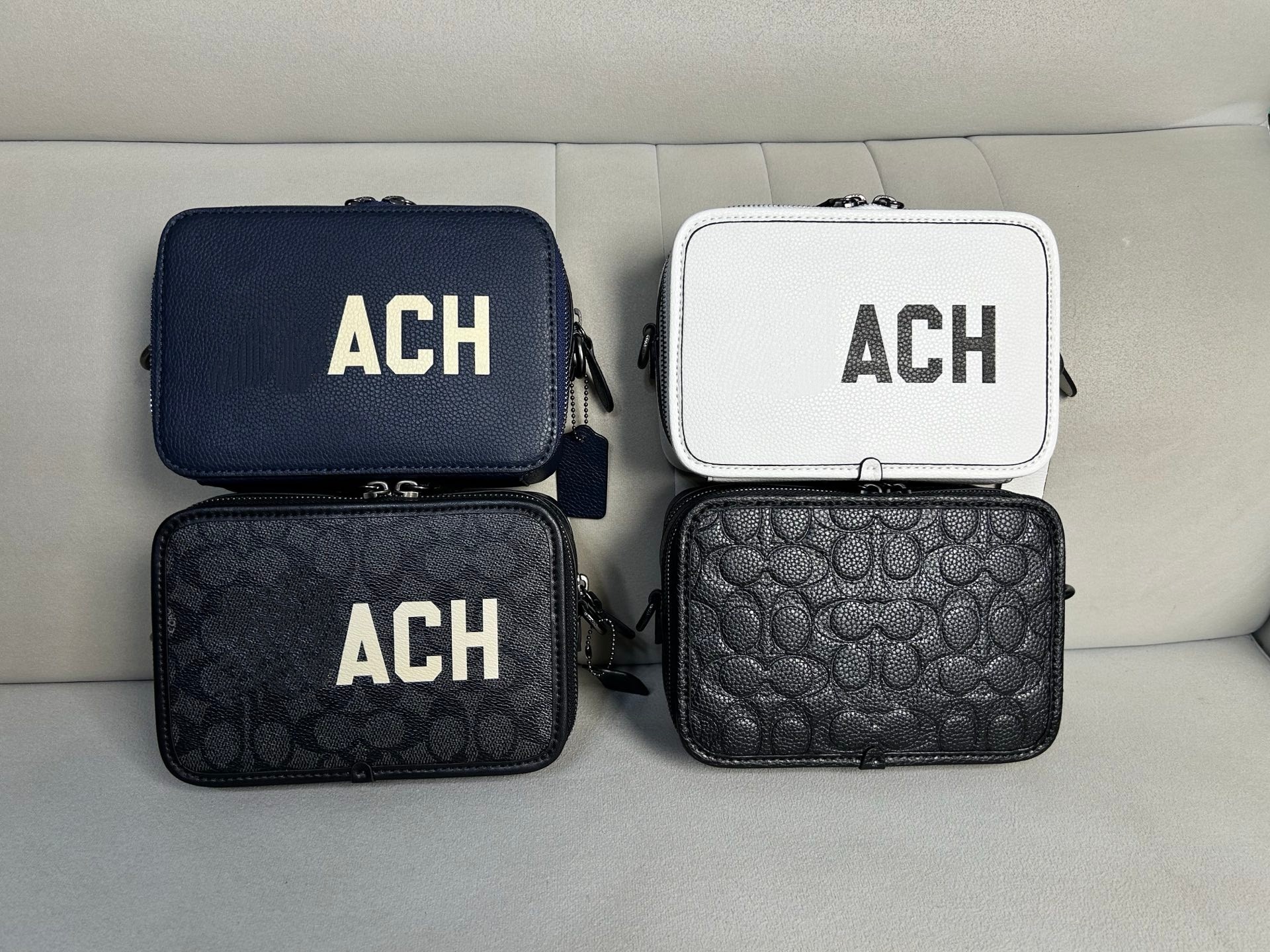 C家跨境 新款黑色压花手拿小方包 经典单肩斜挎男士相机包