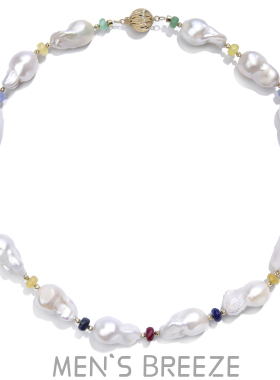 天然复古小众异形珍珠锁骨链